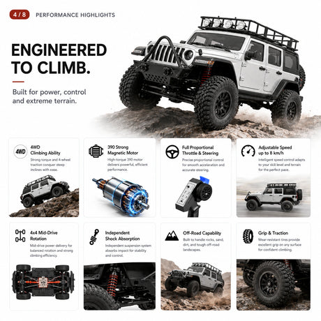 1:12 Jeep Wrangler Coche 4WD RTR RC Todoterreno RC Coche