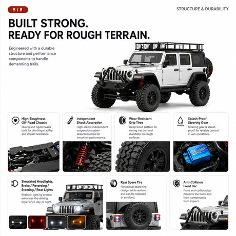 1:12 Jeep Wrangler Coche 4WD RTR RC Todoterreno RC Coche