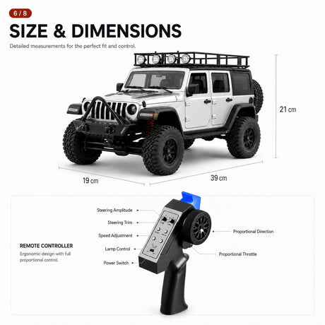 1:12 Jeep Wrangler Coche 4WD RTR RC Todoterreno RC Coche