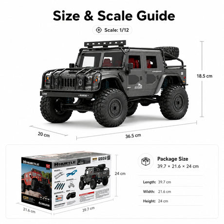 1:12 Hummer H1 للطرق الوعرة Truck 4WD RTR سيارة تحكم عن بعد