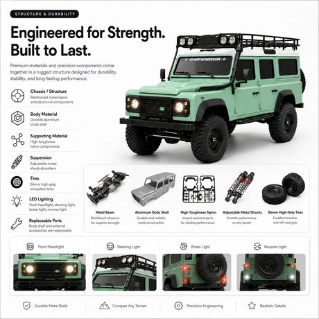 1:20 Land Rover Defender 110 Crawler RTR سيارة تحكم عن بعد
