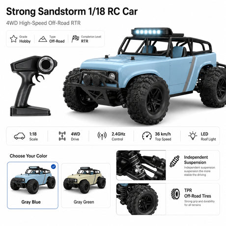 1:18 سيارة RC سيارة 4WD RTR RC للطرق الوعرة للحصاد الدولي