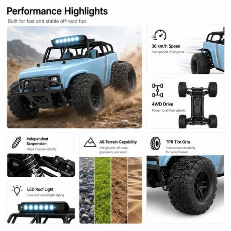 1:18 سيارة RC سيارة 4WD RTR RC للطرق الوعرة للحصاد الدولي