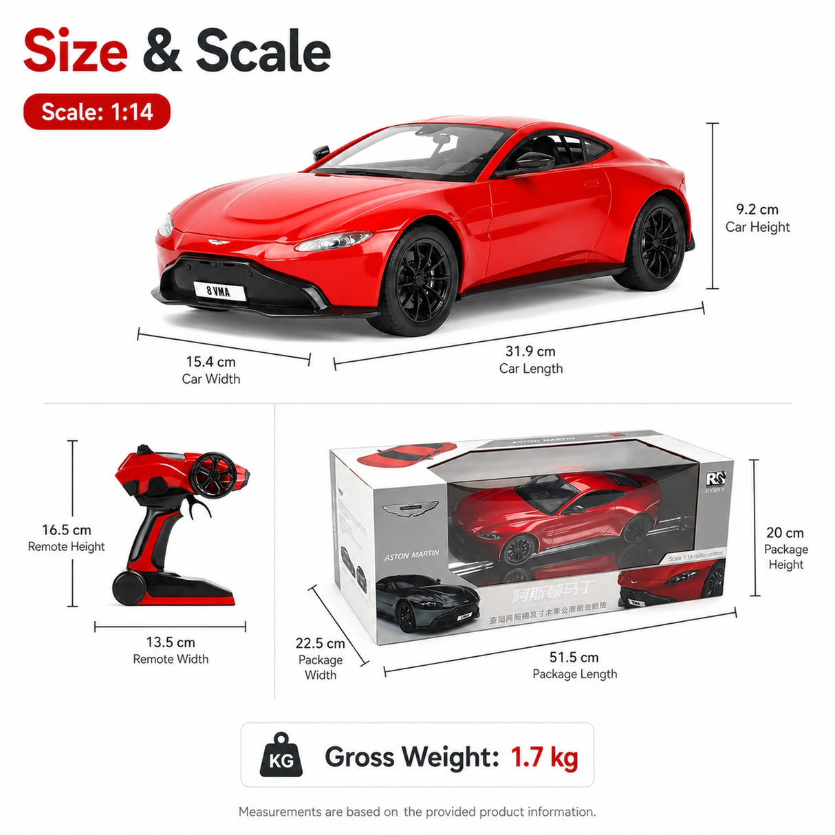 1:14 Aston Martin Vantage Sports RTR coche RC