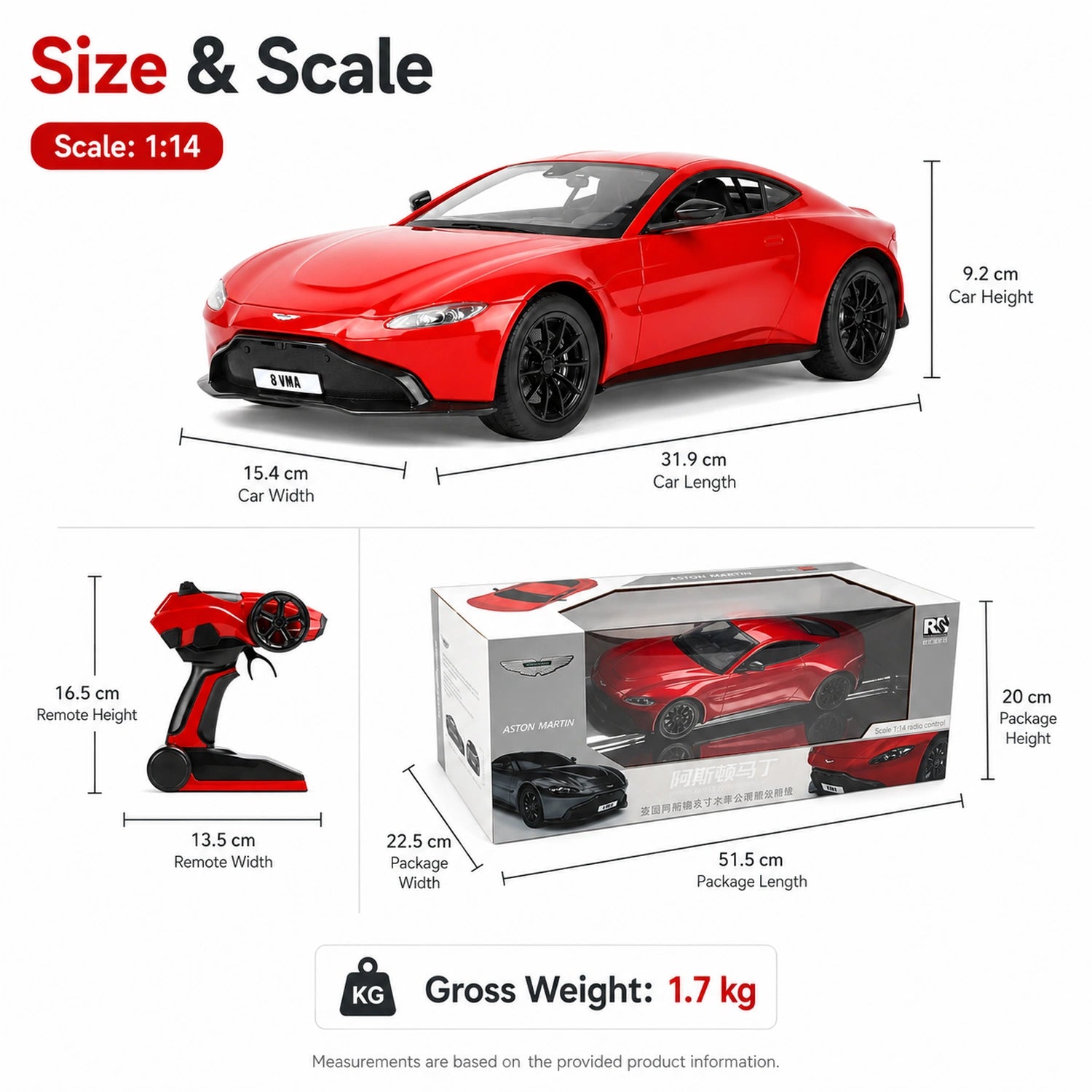 1:14 Aston Martin Vantage Sports RTR coche RC