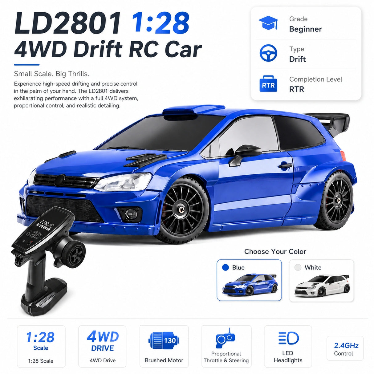 1:28 المقياس Volkswagen Polo R RC Car RC Car
