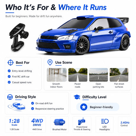 1:28 المقياس Volkswagen Polo R RC Car RC Car