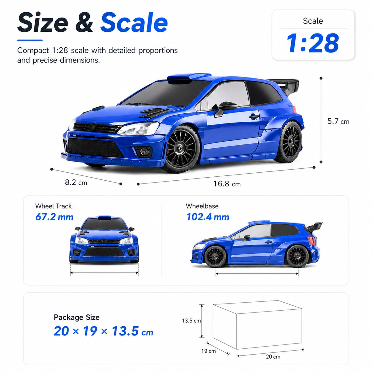 1:28 Volkswagen Polo R 4WD Drift RTR سيارة تحكم عن بعد