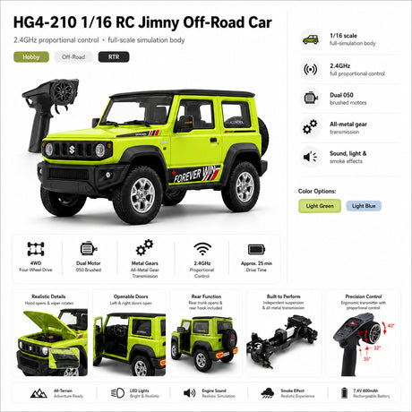 1:16 المقياس Suzuki Jimny RC Off-Road Crawler - 2.4GHz Simulation Car Series RC Car