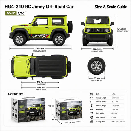 1:16 المقياس Suzuki Jimny RC Off-Road Crawler - 2.4GHz Simulation Car Series RC Car