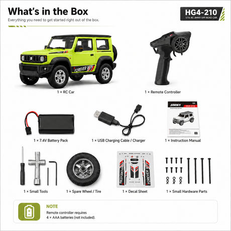 1:16 المقياس Suzuki Jimny RC Off-Road Crawler - 2.4GHz Simulation Car Series RC Car