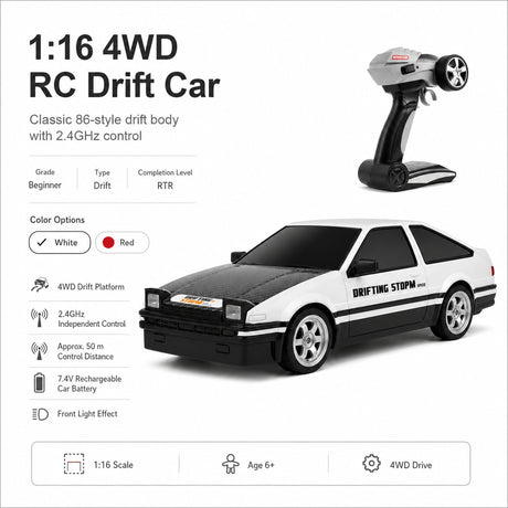 1:15 المقياس Classic Toyota AE86 Drift RC Car - Drift Car Model RC Car