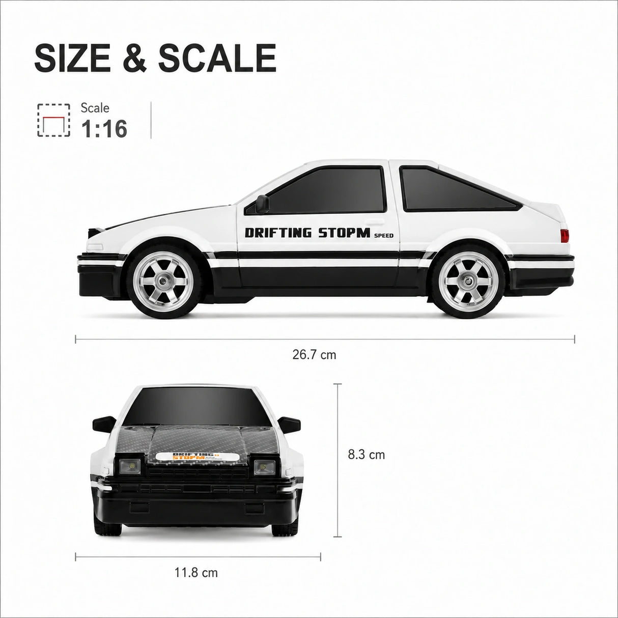 1:15 Schaal Classic Toyota AE86 Drift RC Car - Drift Car Model RC Car