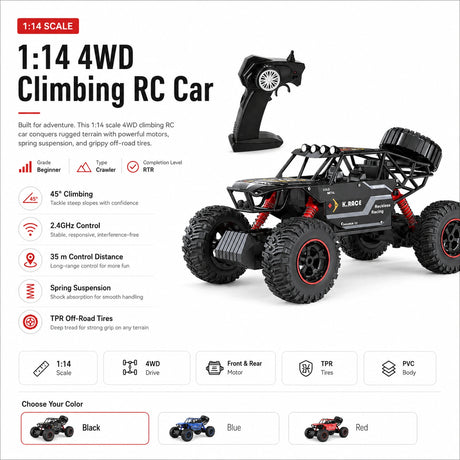 1:14 المقياس 4WD Climbing RC Car | High-Performance Off-Road RC Car