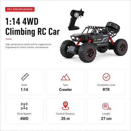 1:14 المقياس 4WD Climbing RC Car | High-Performance Off-Road RC Car