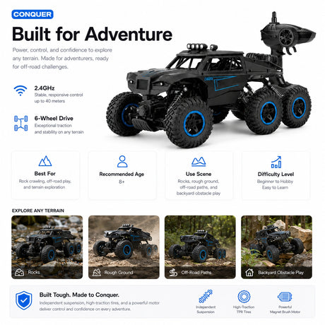 1:12 Remote Control 6-Wheel Off-Road Climbing Car RC Car
