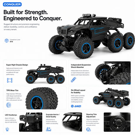 1:12 Remote Control 6-Wheel Off-Road Climbing Car RC Car