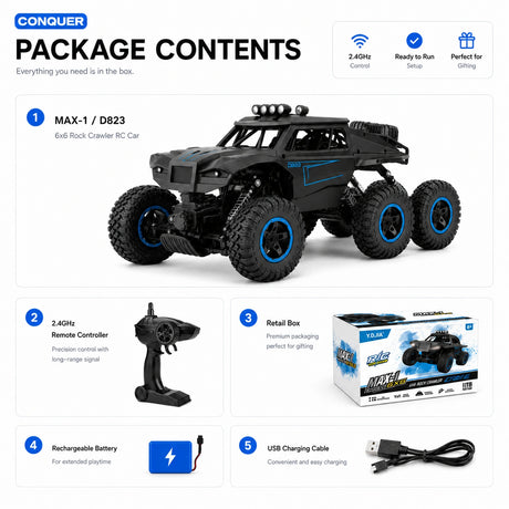 1:12 Remote Control 6-Wheel Off-Road Climbing Car RC Car