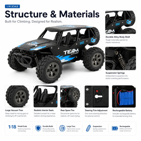 1:18 المقياس Alloy Climbing RC Car RC Car