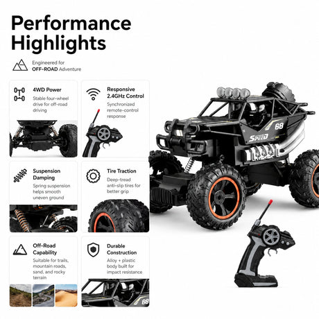 1:28 المقياس Metal Climbing RC Car - Ultimate Off-Road Experience RC Car