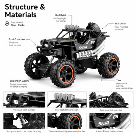 1:28 المقياس Metal Climbing RC Car - Ultimate Off-Road Experience RC Car