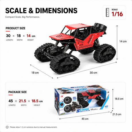 1:16 المقياس Tracked RC Climbing Car - All-Terrain Off-Road 4WD Vehicle RC Car