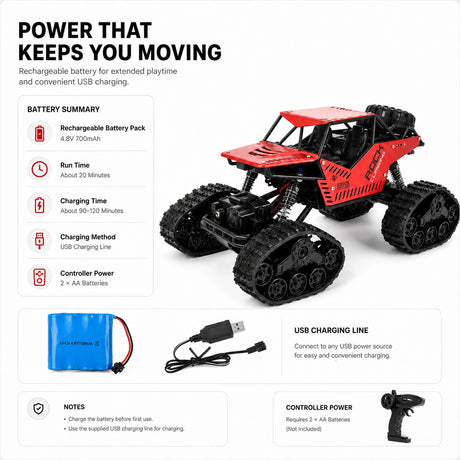 1:16 المقياس Tracked RC Climbing Car - All-Terrain Off-Road 4WD Vehicle RC Car