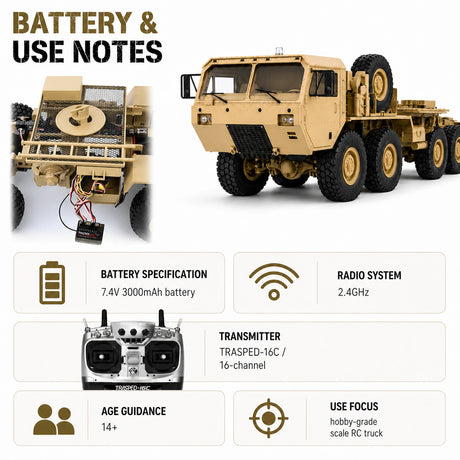 1:12 المقياس High-Imitation U.S. Military Truck 8x8 RC Car RC Car
