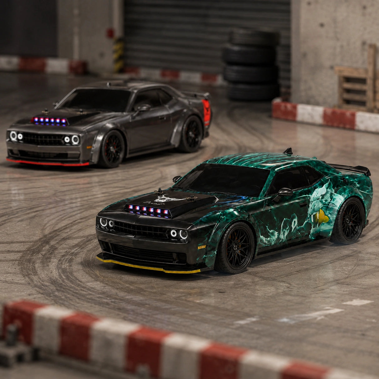 1:16 스케일 High-Imitation Dodge Challenger RC Drift Car RC Car