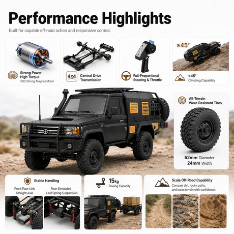 MN 1:12 Toyota Land Cruiser للطرق الوعرة Crawler 4WD RTR سيارة تحكم عن بعد