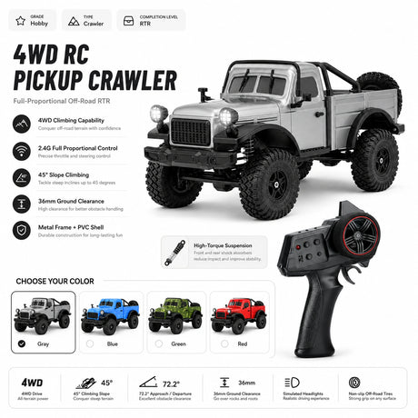 1:18 Dodge Power Wagon Crawler Truck 4WD RTR سيارة تحكم عن بعد