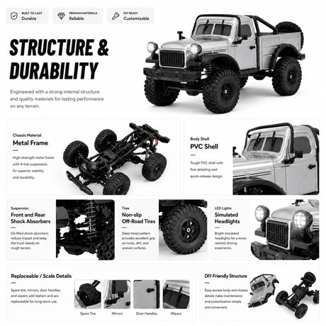 1:18 Dodge Power Wagon Crawler Truck 4WD RTR سيارة تحكم عن بعد