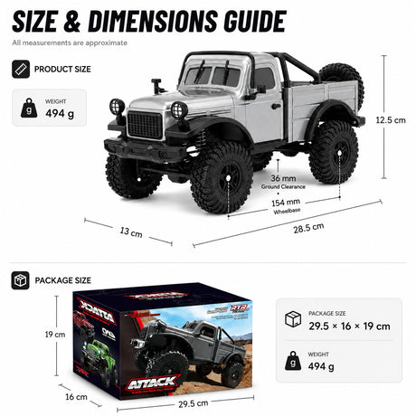 1:18 Dodge Power Wagon Crawler Truck 4WD RTR سيارة تحكم عن بعد
