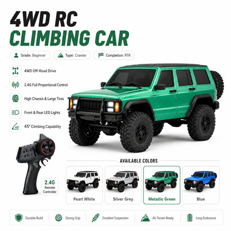 1:18 Jeep Cherokee Simulation Climbing RC Car - Powerful 4WD Off-Road Vehicle RC Car