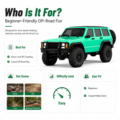 1:18 Jeep Cherokee Simulation Climbing RC Car - Powerful 4WD Off-Road Vehicle RC Car