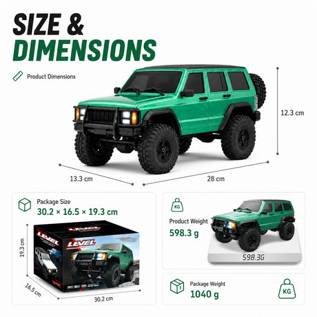 1:18 Jeep Cherokee Simulation Climbing RC Car - Powerful 4WD Off-Road Vehicle RC Car