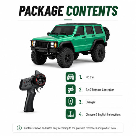 1:18 Jeep Cherokee Simulation Climbing RC Car - Powerful 4WD Off-Road Vehicle RC Car