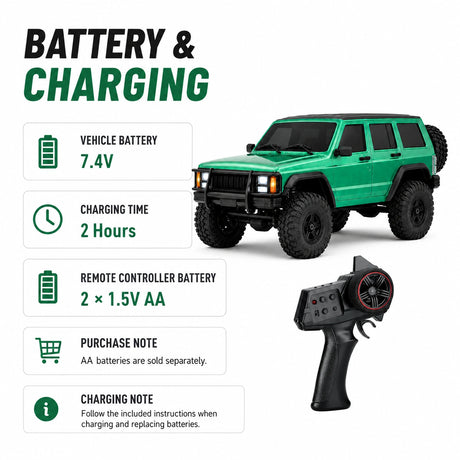 1:18 Jeep Cherokee Simulation Climbing RC Car - Powerful 4WD Off-Road Vehicle RC Car