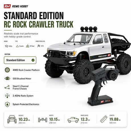 1:10 4WD Electric RC Rock Crawler - Toyota Tacoma Off-Road Model RC Car
