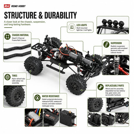 1:10 4WD Electric RC Rock Crawler - Toyota Tacoma Off-Road Model RC Car