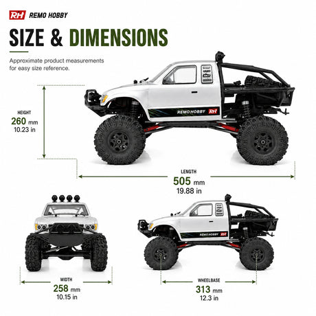 1:10 4WD Electric RC Rock Crawler - Toyota Tacoma Off-Road Model RC Car
