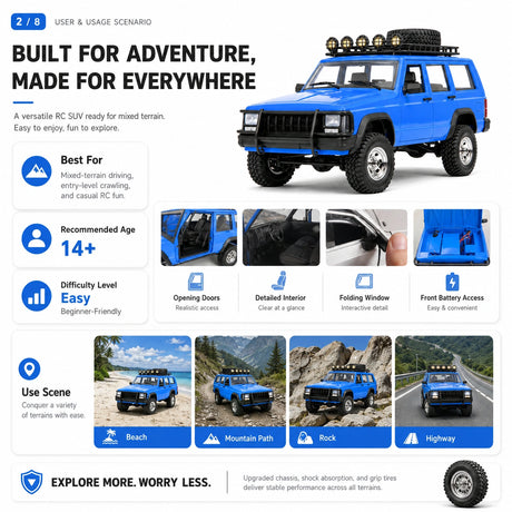 1:12 RC Car - Jeep Wrangler Off-Road Model RC Car
