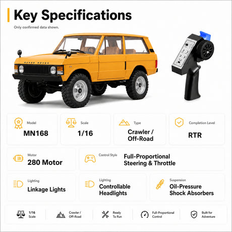 MN 1:16 Range Rover Classic Crawler 4WD RTR سيارة تحكم عن بعد
