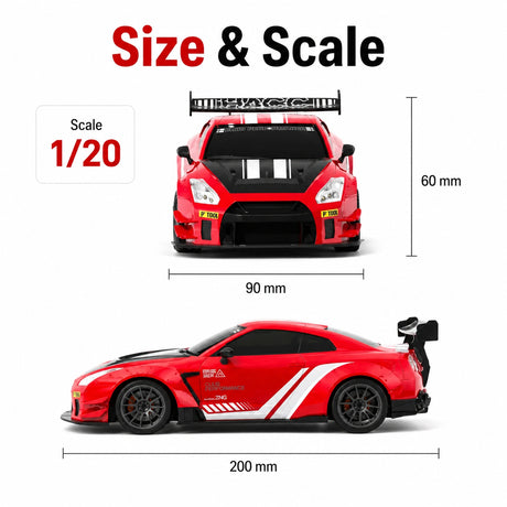 1:20 Nissan GT-R Drift 4WD RTR سيارة تحكم عن بعد