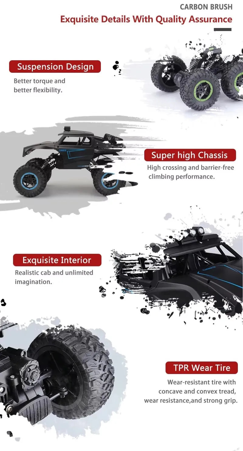 1:12 Remote Control 6-Wheel Off-Road Climbing Car RC Car