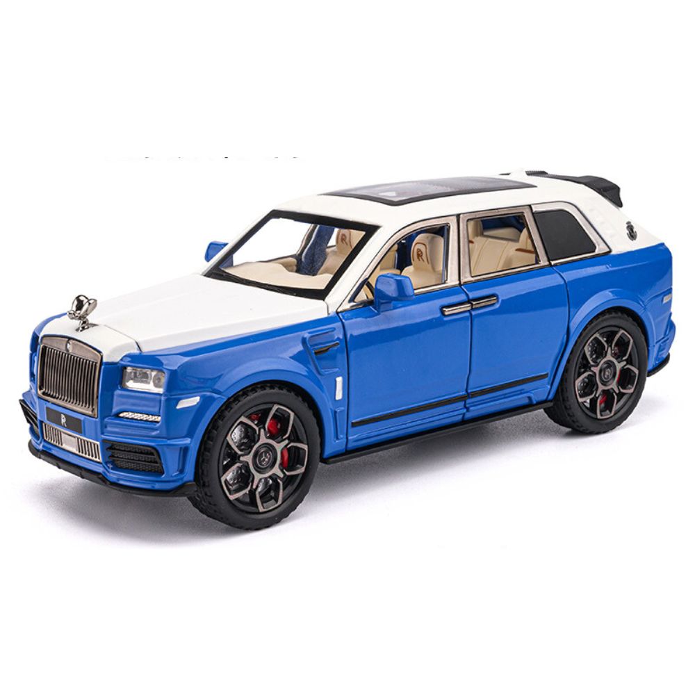 1:24 Rolls-Royce 2020 Cullinan Mansory White Blue Model Car