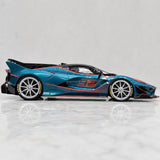 Runner Ferrari 2017 FXX-K Evo Cyan 1:18 – samlarobjekt resinmodellresin