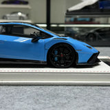 Runner Lamborghini 2021 Huracan STO Novitec Blue 1:18 – نموذج راتنج قابل للجمع