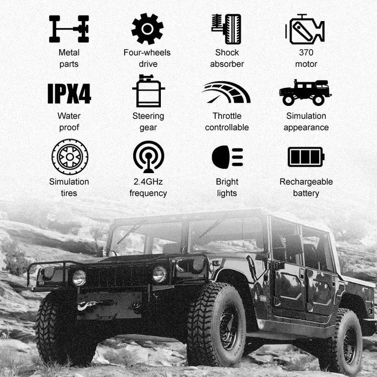 1:12 R/C STK-012 2.4G Mil-Spec Hummer H1 Off-Road Climb Car RC Car
