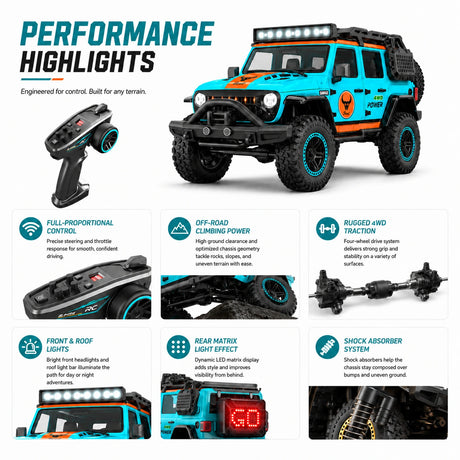 1:20 Jeep Wrangler RC سيارة 4WD RTR RC فراشليس  سيارة RC سيارة